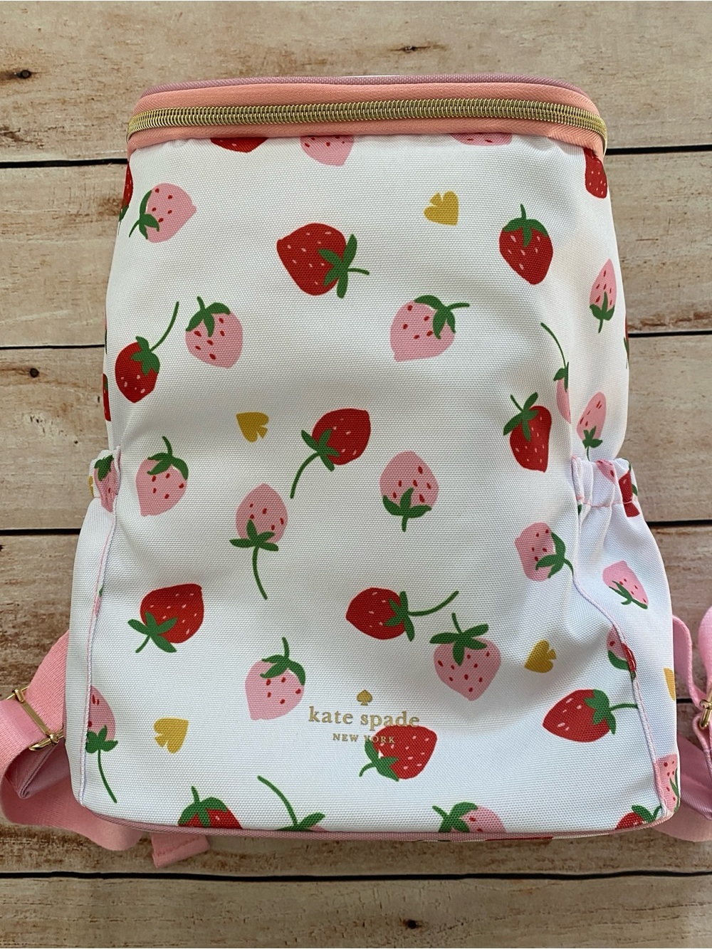 kate spade Spade & Strawberry Print Backpack Cooler Bag NWT